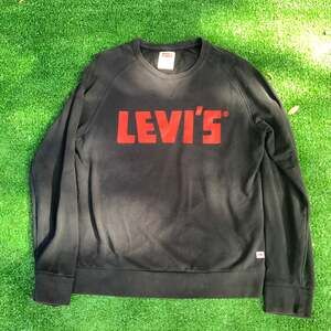 Levi's Men's Logo Graphic Crewneck Sweatshirt Black/Red, Size Large